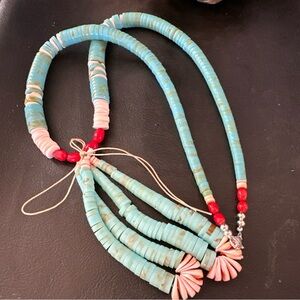 Turquoise Spiny Santo Domingo Necklace 24” 19845